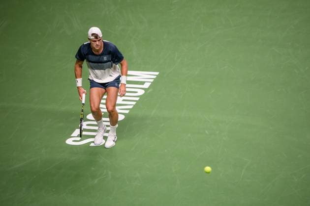 251016 Holger Rune of Denmark competes in a men s singles tennis match during day 6 of the ATP 250 Nordic Open on October 16, 2025 in Stockholm Photo Jesper Zerman BILDBYRAN kod JZ JZ0629 tennis nordic open nordic open 2024 bbeng  Copyright: JESPERxZERMAN BB251016JZ065