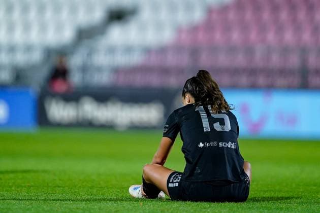Netherlands UEFA Women s Europa Cup, Ajax Amsterdam vs GC Women s Football, De Toekomst, Amsterdam Marta Cazalla Garcia 15 Grasshopper Club disappointed after defeat Copyright: xDanielaxPorcellix