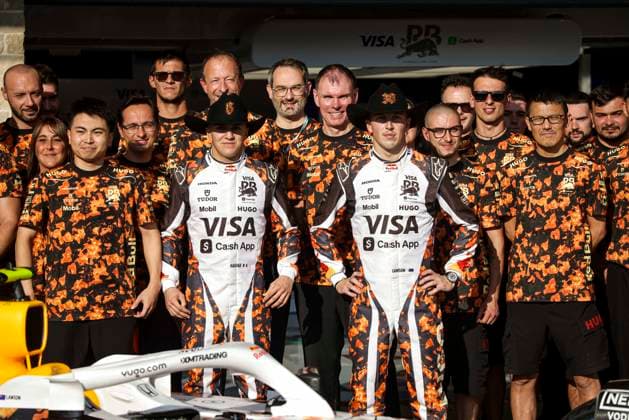 F1 - UNITED STATES GRAND PRIX 2025 Visa Cash App RB F1 Team BAYER Peter, CEO of Visa Cash App RB F1 Team, portrait IWASA Ayumu (jpn), Visa Cash App RB F1 Team VCARB02, portrait HADJAR Isack (fra), Visa Cash App RB F1 Team VCARB02, portrait LAWSON Liam (nzl), Visa Cash App RB F1 Team VCARB02, portrait during the 2025 Formula 1 United States Grand Prix, 19th round of the 2025 FIA Formula One World Championship, WM, Weltmeisterschaft from October 17 to 19, 2025 on the Circuit of the Americas, in Austin, Texas, United States of America - AustinUnited States Copyright: xXavixBonillax