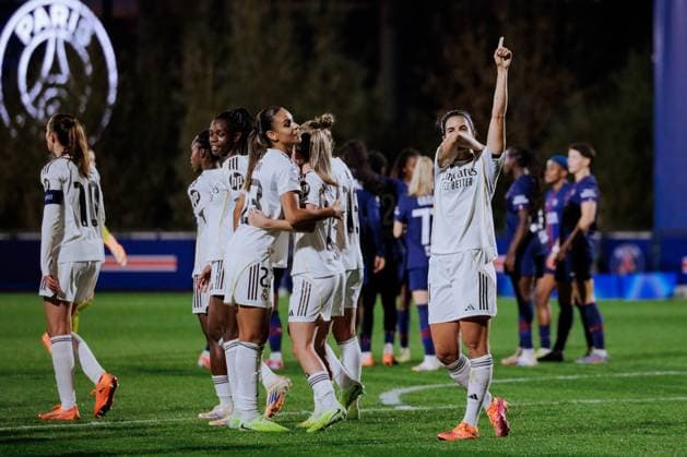 Alba Redondo (11 Real Madrid) celebrates after scoring her team?s second goal during the UEFA Womens Champions League game between Paris Saint-Germain and Real Madrid at Campus PSG in Poissy, France. Copyright: xPaulinexFIGUETx xSPPx Sportspressphoto_SPR43463