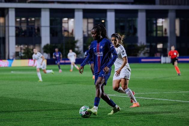 Thiniba Samoura (Paris Saint-Germain 2) in action during the UEFA Womens Champions League game between Paris Saint-Germain and Real Madrid at Campus PSG in Poissy, France. Copyright: xPaulinexFIGUETx xSPPx Sportspressphoto_SPR43473