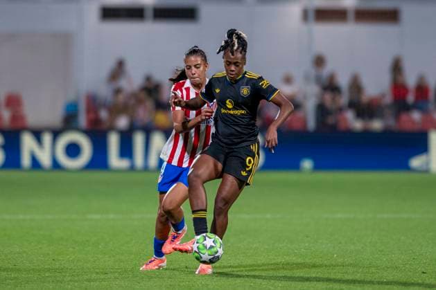 October 16, 2025, Alcala De Henares, Madrid, Spain: MELVINE MALARD of Manchester United, ManU Womens during the UEFA Women s Champions League soccer match between ATLETICO DE MADRID WOMENS - MANCHESTER UNITED WOMENS, held on October 16, 2025, at the AlcaloÂ¡ de Henares Sports Center in Madrid, Spain. Alcala De Henares Spain - ZUMAc312 20251016_zsp_c312_156 Copyright: xOscarxManuelxSanchezx