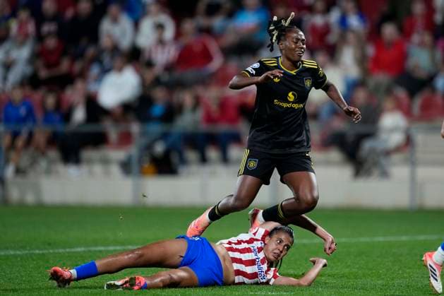 October 16, 2025, Alcala De Henares, Madrid, Spain: Melvine Malard of Manchester United, ManU in action during the UEFA Women s Champions League 2025 26 league phase MD2 match between Atletico de Madrid and Manchester United Women at Centro Deportivo Wanda Alcala de Henares on October 16, 2025 in Alcala de Henares, Madrid, Spain. Alcala De Henares Spain - ZUMAadri 20251016_zaa_a181_091 Copyright: xOscarxJ.xBarrosox