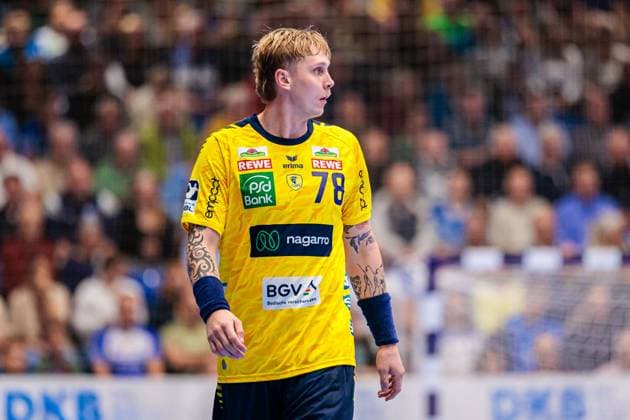 Edwin Aspenbaeck Rhein Neckar Loewen, 78 GER, TBV Lemgo Lippe vs Rhein Neckar Loewen, Handball, 1 Bundesliga, Matchday 9, Season 2025 2026, 16 10 2025 GER, TBV Lemgo Lippe vs Rhein Neckar Loewen, Handball, 1 Bundesliga, Matchday 9, Season 2025 2026, 16 10 2025 Lemgo Copyright: xEibner-Pressefoto JanxRollingerx EP_JSK