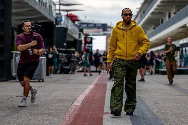 AUSTIN, TEXAS, UNITED STATES: Lewis Hamilton, racing for the Ferrari team during the 2025 Formula 1 United States Grand Prix at the Circuit of the Americas in Austin, Texas, United States