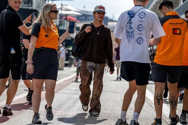AUSTIN, TEXAS, UNITED STATES: Lando Norris, racing for the McLaren F1 team during the 2025 Formula 1 United States Grand Prix at the Circuit of the Americas in Austin, Texas, United States