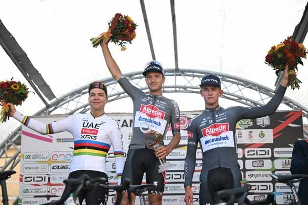 17-10-2025 Serenissima Gravel; 2025, Alpecin - Deceuninck; 2025, Uae Team Emirates - Xrg; Hermans, Quinten; Vermeersch, Florian; Del Grosso, Tibor; Cittadella; 