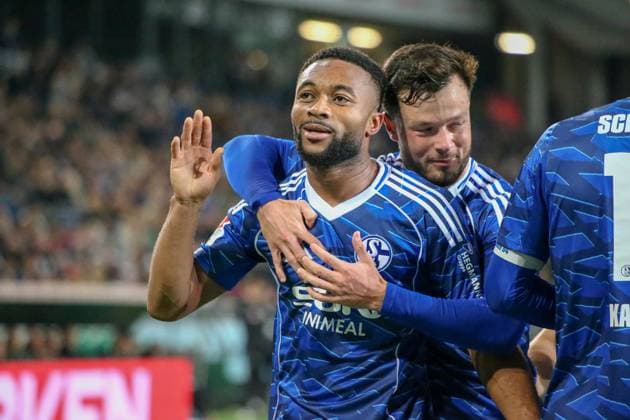 Germany Soccer 2 Bundesliga 2025 26, 9 Matchday Hannover 96 vs FC Schalke 04 Heinz von Heiden Arena Stadion Hannover Goal celebration Moussa Sylla FC Schalke 04, 9 Hannover Copyright: xAymanxAlahmedx