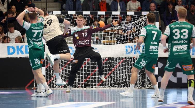BAU 17 10 2025 Göppingen Handball Frisch Auf Göppingen vs Bergischer HC, Kristian Saeveras Göppingen, in goal
