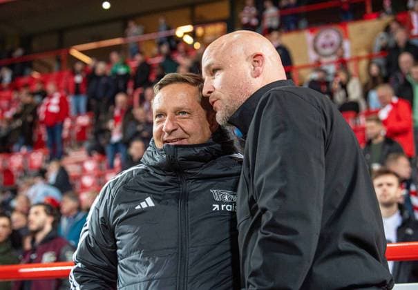 Soccer, Men, Season 2025 2026, 1 Bundesliga 7 Matchday , 1 FC Union Berlin Borussia Mönchengladbach, f l Managing Director Sport Horst Heldt 1 FC Union Berlin , Sports Director Rouven Schröder Gladbach , 17 10 2025, Copyright: xSebastianxRäppold MatthiasxKochx