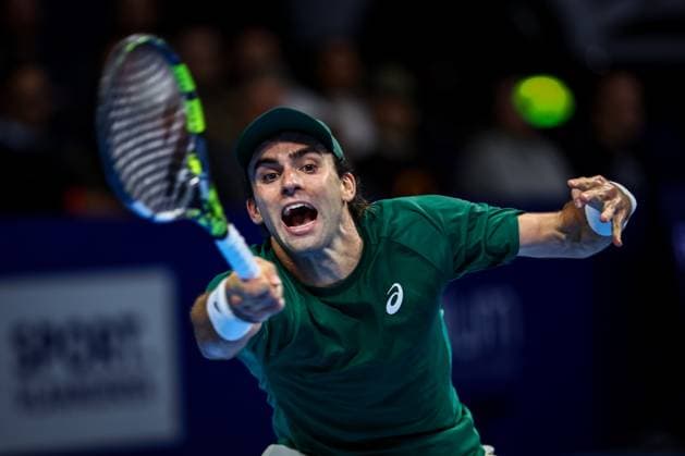 USA s Eliot Spizzirri pictured in action during the European Open ATP, Tennis Herren tennis tournament in Brussels, on Friday 17 October 2025. This year s edition of the tournament is taking place from 12 to 19 October 2025. DAVIDxPINTENS  x137069533x