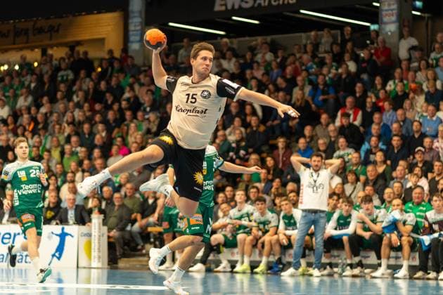 Lars Kooij Bergischer HC, 15 , Frisch Auf Goeppingen vs Bergischer HC, Handball, Bundesliga, 09 Matchday, Season 2025 2026, 17 10 2025, Frisch Auf Goeppingen vs Bergischer HC, Handball, Bundesliga, 09 Matchday, Season 2025 2026, 17 10 2025 Goeppingen Copyright: xEibner-Pressefoto MaxxVogelx EP_MVL
