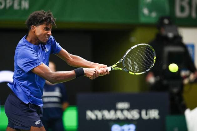 STOCKHOLM, SWEDEN 20251017 Swedens Elias Ymer in his quarterfinal against Canadas Denis Shapovalov during the BNP Paribas Nordic Open tennis tournament at Kungliga tennishallen STOCKHOLM SWEDEN x11288x  Copyright: xPontusxOrre TTx TENNIS NORDIC OPEN
