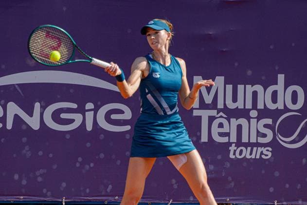 Rio Ladies Open - Quarterfinals - Simona Waltert vs Tara Wurth rio de janeiro (rj), 10 17 2025 - wta125 brazil rioladiesopen rj - player simona waltert performing a forehand during a match valid for the quarterfinals of the rio ladies open 2025 held at techset academy in the city of rio de janeiro, this friday, october 17, 2025. (Foto: Gabby Costa Thenews2 imago images) SPO  Copyright: xGabbyxCostax