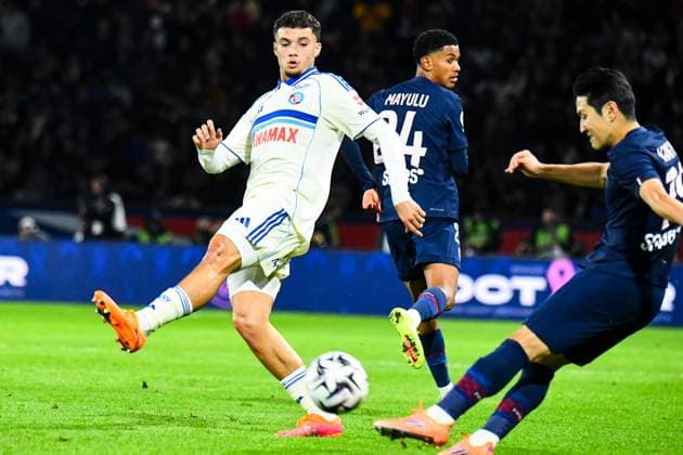 FOOTBALL : Paris Saint Germain - RC Starsbourg Alsace - Ligue 1 - JournÃ e 8 - 17 10 2025 Samir El Mourabet (RC Strabourg Alsace) ParisFrance  Copyright: xLaptistex