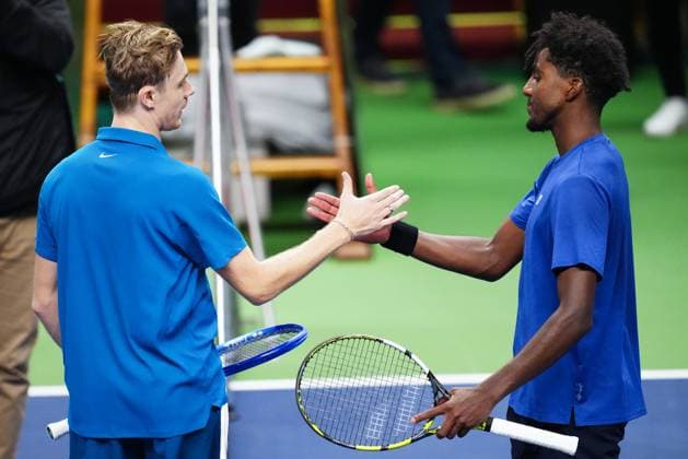 Canada s Denis Shapovalov in his quarterfinal match against Sweden s Elias Ymer during the BNP Paribas Nordic Open tennis tournament at the Royal Swedish Tennis Hall, Stockholm, Sweden, October 17, 2025 STOCKHOLM SWEDEN x11288x  Copyright: xPontusxOrre TTx TENNIS NORDIC OPEN
