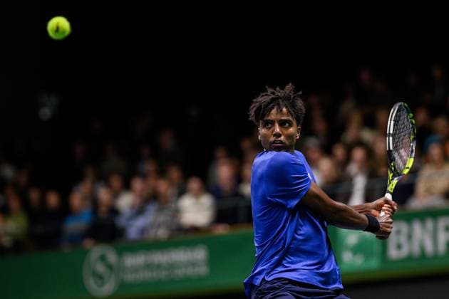 251017 Elias Ymer of Sweden in a men s single quarter final tennis match during day 7 of the Nordic Open on October 17, 2025 in Stockholm Photo Simon Hastegard BILDBYRAN kod SH SH0654 tennis nordic open 7 bbeng sverige  Copyright: SIMONxHASTEGARD BB251017SH051