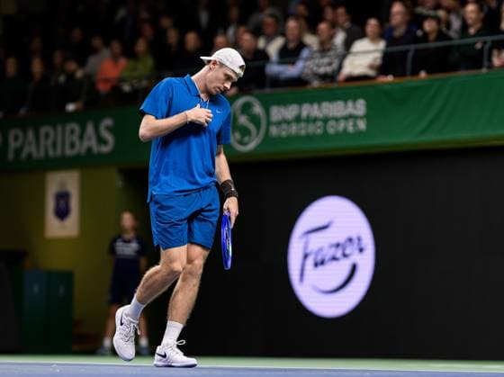 251017 Denis Shapovalov of Canada in a men s single quarter final tennis match during day 7 of the Nordic Open on October 17, 2025 in Stockholm Photo Simon Hastegard BILDBYRAN kod SH SH0654 tennis nordic open 7 bbeng jubel depp kanada  Copyright: SIMONxHASTEGARD BB251017SH073