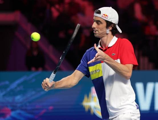 TENNIS - ATP, Tennis Herren Erste Bank Open VIENNA,AUSTRIA,17.OCT.25 - TENNIS - ATP World Tour, Erste Bank Open, Red Bull BassLine. Image shows the tennis-freestyler Stefan Bojic.  GEPAxpictures xWalterxLuger