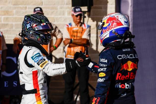 F1 GP of America, Austin, No 81 Oscar Piastri AUS , McLaren MCL39, Mercedes, No 1 Max Verstappen NED , Red Bull Racing RB21, Honda, Sprint Race Qualifying Austin USA