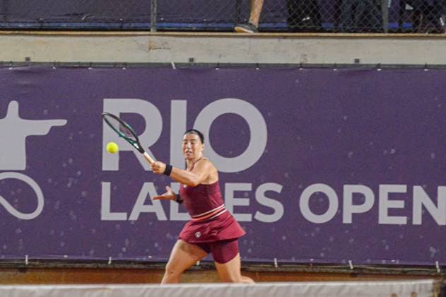 Rio Ladies Open - Semifinal Duplas - Ekaterine Gorgodze e Irene Burillo vs Miriana Tona e Tina Smith rio de janeiro (rj), 10 17 2025 - wta125 brazil rioladiesopen rj - player ekaterine gorgodze performing a forehand during a match valid for the doubles semifinals of the rio ladies open 2025 held at techset academy in the city of rio de janeiro, this friday, october 17, 2025. (Foto: Gabby Costa Thenews2 imago images) SPO  Copyright: xGabbyxCostax