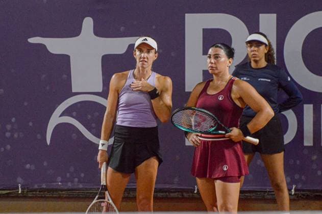 Rio Ladies Open - Semifinal Duplas - Ekaterine Gorgodze e Irene Burillo vs Miriana Tona e Tina Smith rio de janeiro (rj), 10 17 2025 - wta125 brazil rioladiesopen rj - players ekaterine gorgodze and irene burillo during a match valid for the doubles semifinals of the rio ladies open 2025 held at techset academy in the city of rio de janeiro, this friday, october 17, 2025. (Foto: Gabby Costa Thenews2 imago images) SPO  Copyright: xGabbyxCostax
