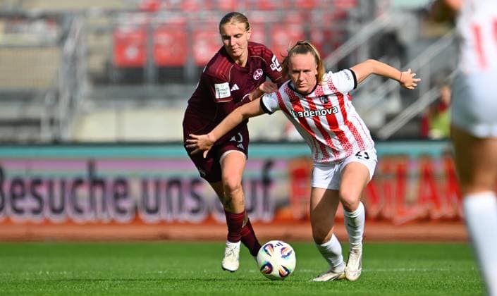 17 10 2025 Soccer Season 2025 2026 1 Google Pixel Women Bundesliga 07 Matchday 1 FC Nürnberg FCN Club Clubfrauen SC Freiburg Sportfoto Zink xwoxzix Oliwia Wos 15, 1 FC Nürnberg FCN Luca Birkholz 23 , SC Freiburg