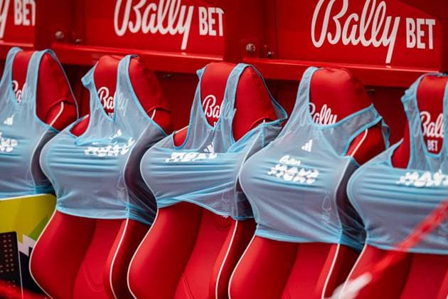 18th October 2025; The City Ground, Nottingham, England; Premier League Football, Nottingham Forest versus Chelsea; The substitutes bibs on the seats in the dugout  GodfreyxPitt