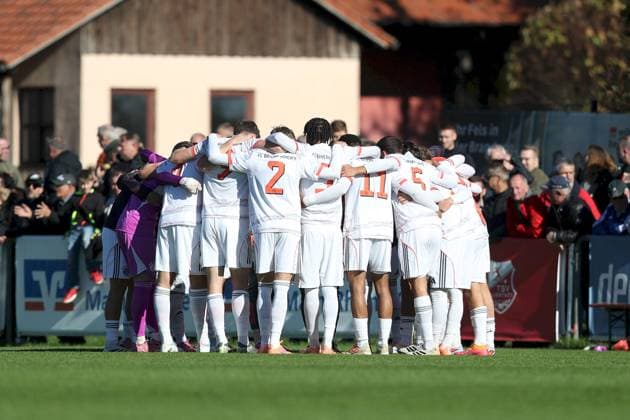 18 10 2025, xjcx, Men, Football, Season 2025 2026, Regionalliga Bayern, 14 Matchday TSV Aubstadt FC Bayern Muenchen II Team District FC Bayern Munich II Sulzfeld School Stadium Aubstadt Bavaria Germany