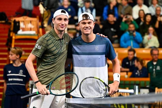 STOCKHOLM, SWEDEN 20251018 Frances Ugo Humbert meets Denmarks Holger Rune in the semi-finals of the BNP Paribas Nordic Open tennis tournament at the Royal Tennis Hall STOCKHOLM SWEDEN x10040x  Copyright: xAndersxWiklund TTx TENNIS NORDIC OPEN