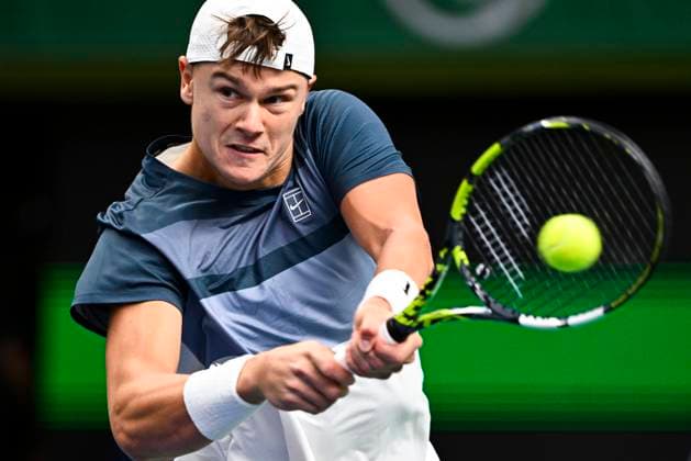 STOCKHOLM, SWEDEN 20251018 Denmarks Holger Rune meets Frances Ugo Humbert in the semi-finals of the BNP Paribas Nordic Open tennis tournament at the Royal Tennis Hall STOCKHOLM SWEDEN x10040x  Copyright: xAndersxWiklund TTx TENNIS NORDIC OPEN