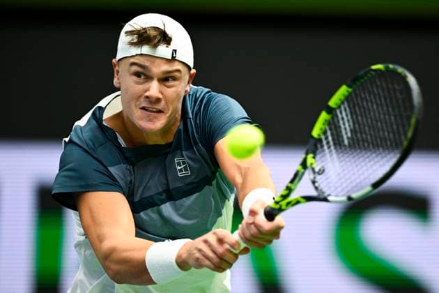 STOCKHOLM, SWEDEN 20251018 Denmarks Holger Rune meets Frances Ugo Humbert in the semi-finals of the BNP Paribas Nordic Open tennis tournament at the Royal Tennis Hall STOCKHOLM SWEDEN x10040x  Copyright: xAndersxWiklund TTx TENNIS NORDIC OPEN