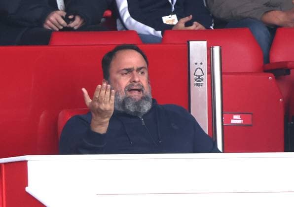 Evangelos Marinakis (owner of Nottingham Forest) at the Nottingham Forest v Chelsea, EPL match, at The City Ground, Nottingham, Notts.. 