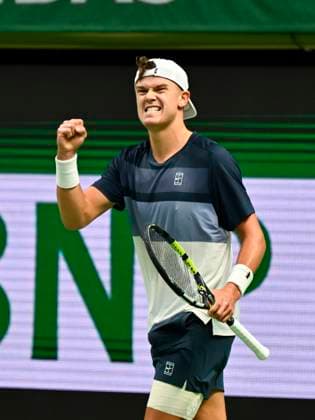 STOCKHOLM, SWEDEN 20251018 Denmarks Holger Rune meets Frances Ugo Humbert in the semi-finals of the BNP Paribas Nordic Open tennis tournament at the Royal Tennis Hall STOCKHOLM SWEDEN x10040x  Copyright: xAndersxWiklund TTx TENNIS NORDIC OPEN