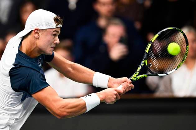 STOCKHOLM, SWEDEN 20251018 Denmark s Holger Rune meets France s Ugo Humbert in the semifinals of the BNP Paribas Nordic Open tennis tournament at the Royal Swedish Tennis Hall STOCKHOLM SWEDEN x10040x  Copyright: xAndersxWiklund TTx TENNIS NORDIC OPEN