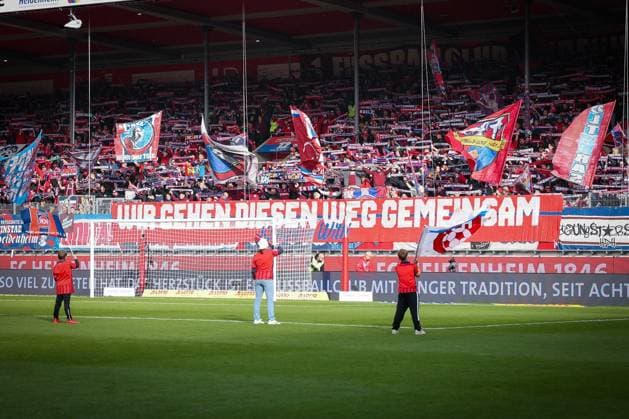 Choreo of the Heidenheim fans, 1 FC Heidenheim 1846 vs SV Werder Bremen, DFL, Bundesliga, Season 2025 2026, Voith Arena, Hinrunde, 7 Spieltag, 18 10 2025 DFB regulations prohibit any use of photographs as image sequences and or quasi video Heidenheim Baden Wuerttemberg Germany Copyright: xkolbert-press MartinxAgüerax