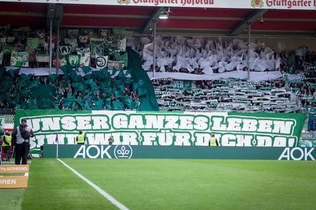 Choreo of the Bremen fans, 1 FC Heidenheim 1846 vs SV Werder Bremen, DFL, Bundesliga, Season 2025 2026, Voith Arena, Hinrunde, 7 Spieltag, 18 10 2025 DFB regulations prohibit any use of photographs as image sequences and or quasi video Heidenheim Baden Wuerttemberg Germany Copyright: xkolbert-press MartinxAgüerax