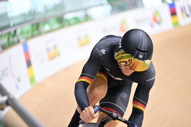 2025 UCI Para-Cycling Track World Championships Picture by Simon Wilkinson SWpix.com - 18 10 2025 - Cycling - 2025 UCI Para-Cycling Track World Championships - Rio Olympic Velodrome, Rio de Janeiro, Brazil - MC5 Sprint 200m Flying Start Qualifying - Jakob Klinge (Germany) Copyright: x xSWpix.comx(t axPhotographyxHubxLtd)xSimonxWilkinson SWpix.comx SWP-3030-9948