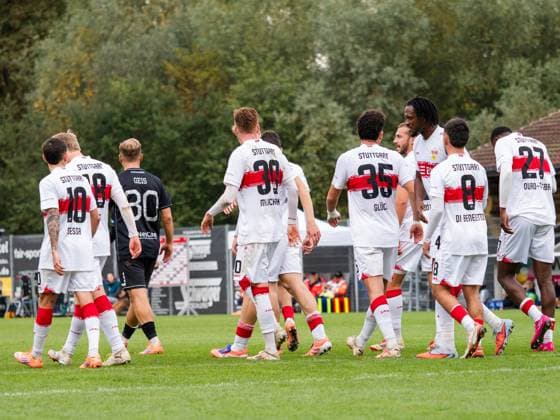 VfB Stuttgart II goal celebration for 3 0 by Mansour Ouro Tagba VfB Stuttgart II, 27 GER, VfB Stuttgart II vs 1 FC Schweinfurth, Football, 3 Liga, Season 2025 2026, 18 10 2025 GER, VfB Stuttgart II vs 1 FC Schweinfurth, Football, 3 Liga, Season 2025 2026, 18 10 2025 Aspach Copyright: xEibner-Pressefoto CarstenxSchwerx EP_CSG