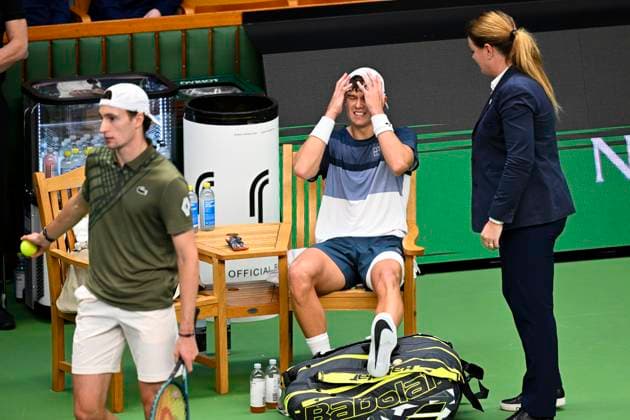 STOCKHOLM, SWEDEN 20251018 Denmark s Holger Rune meets France s Ugo Humbert in the semifinals of the BNP Paribas Nordic Open tennis tournament at the Royal Swedish Tennis Hall STOCKHOLM SWEDEN x10040x  Copyright: xAndersxWiklund TTx TENNIS NORDIC OPEN