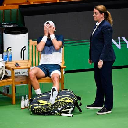 STOCKHOLM, SWEDEN 20251018 Denmark s Holger Rune meets France s Ugo Humbert in the semifinals of the BNP Paribas Nordic Open tennis tournament at the Royal Swedish Tennis Hall STOCKHOLM SWEDEN x10040x  Copyright: xAndersxWiklund TTx TENNIS NORDIC OPEN
