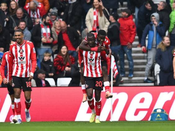 Nordi Mukiele for Sunderland celebrates scoring their first goal Sunderland v Wolverhampton Wanderers, Premier League, Football, Stadium of Light, Sunderland, UK - 18 Oct 2025Sunderland Stadium of Light United Kingdom EDITORIAL USE ONLY No use with unauthorised audio, video, data, fixture lists, club league logos or live services. Online in-match use limited to 120 images, no video emulation. No use in betting, games or single club league player publications.  Copyright: xRichardxLee Shutterstockx 15544978ai