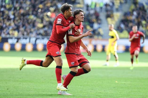 3 Liga Alemannia Aachen FC Ingolstadt 04 Dennis Kaygin 10, FCI Goal Jubel Treffer 0 1 Siegtreffer, Yann Sturm 7, FCI 3 Liga FC Ingolstadt 04 Saison 2025 2026 Alemannia Aachen