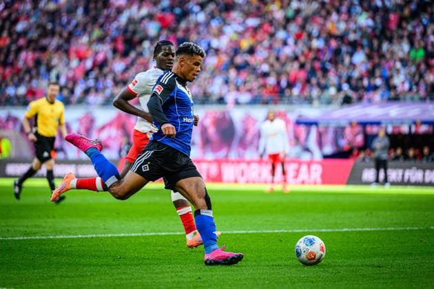 Soccer I Men I Season 2025 2026 I Bundesliga I Matchday 7 I RB Leipzig Hamburger SV I 18 10 2025 Ransford Yeboah Königsdörffer 11, Hamburger SV Leipzig Red Bull Arena Sachsen Germany Copyright: xLobecax xHenningxRohlfsx