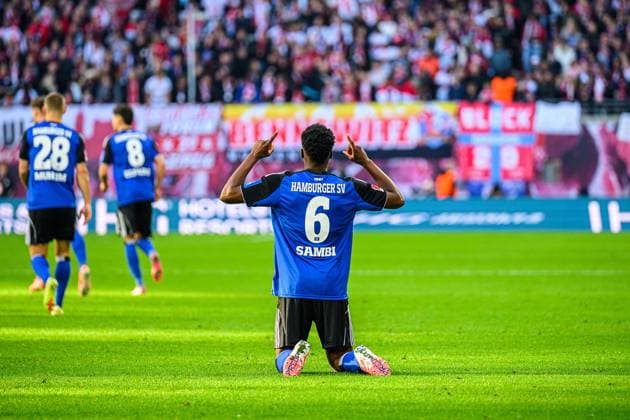 Soccer I Men I Season 2025 2026 I Bundesliga I Matchday 7 I RB Leipzig Hamburger SV I 18 10 2025 Albert Sambi Lokonga 6, Hamburger SV Leipzig Red Bull Arena Saxony Germany Copyright: xLobecax xHenningxRohlfsx