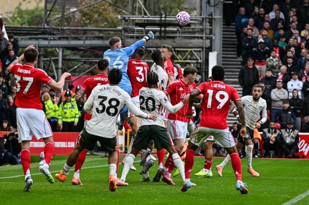 18th October 2025; The City Ground, Nottingham, England; Premier League Football, Nottingham Forest versus Chelsea; Matz Sels of Nottingham Forest punches the ball clear of his goal  GodfreyxPitt
