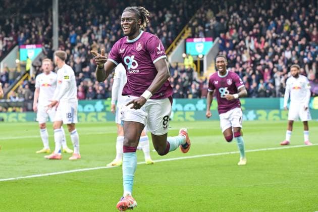 18th October 2025; Turf Moor, Burnley, Lancashire, England; Premier League Football, Burnley versus Leeds United; Lesley Ugochukwu of Burnley after he scored in the 18th minute for 1-0  LeexDurkin