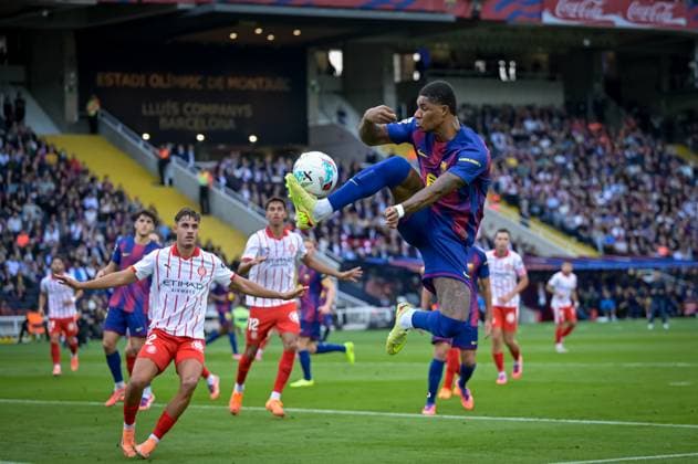 Marcus Rashford FC Barcelona in action during a La Liga EA Sports match between FC Barcelona and Girona FC at Estadi Olimpic Lluis Companys Copyright: x@FELIPExMONDINOx
