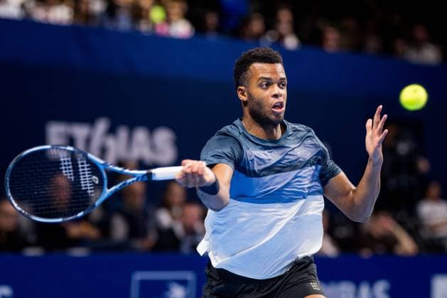 French Giovanni Mpetshi Perricard pictured in action during the European Open ATP, Tennis Herren tennis tournament in Brussels, on Saturday 18 October 2025. This year s edition of the tournament is taking place from 12 to 19 October 2025. JASPERxJACOBS  x137166928x