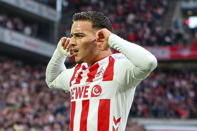 Köln, Deutschland, 18.10.25: Said El Mala (1. FC Köln) Torjubel, jubelt nach seinem Treffer zum 1:1 waehrend des Spiels der 1. Bundesliga zwischen 1. FC Köln vs FC Augsburg im RheinEnergieStadion Köln RheinEnergieStadion North Rhine-Westphalia Germany *** Cologne, Germany, 18 10 25 Said El Mala 1 FC Köln goal celebration, cheers after his goal for 1 1 during the 1 Bundesliga match between 1 FC Köln vs FC Augsburg at RheinEnergieStadion Cologne RheinEnergieStadion North Rhine Westphalia Germany Copyright: xBrauer-Fotoagenturx xAdrianxSchlx